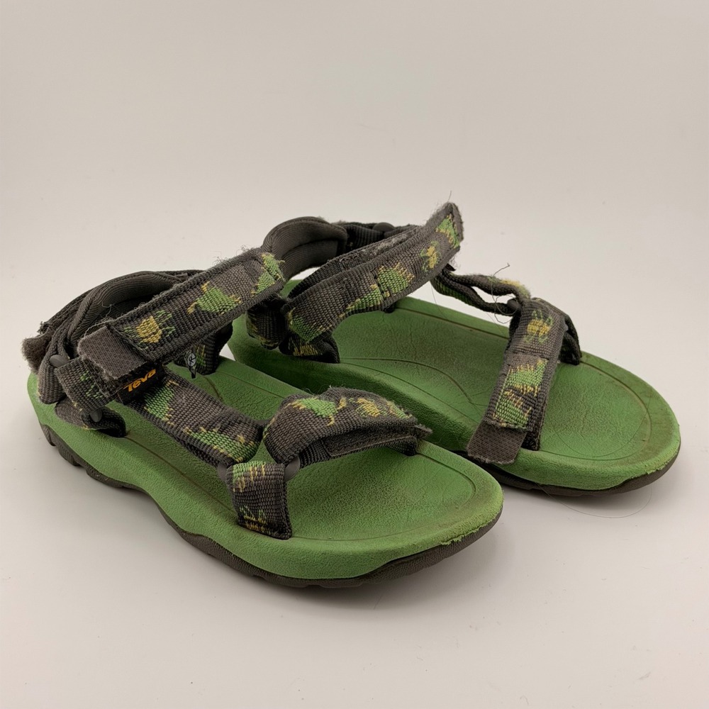 Teva Kids Hurricane XLT 2 Green Dinosaur Print Sport Sandals 1019391T Size 7T